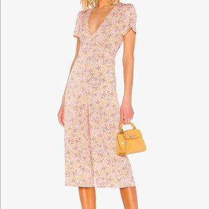 BCBGeneration Floral Cropped Wide Leg Jumpsuit XXS